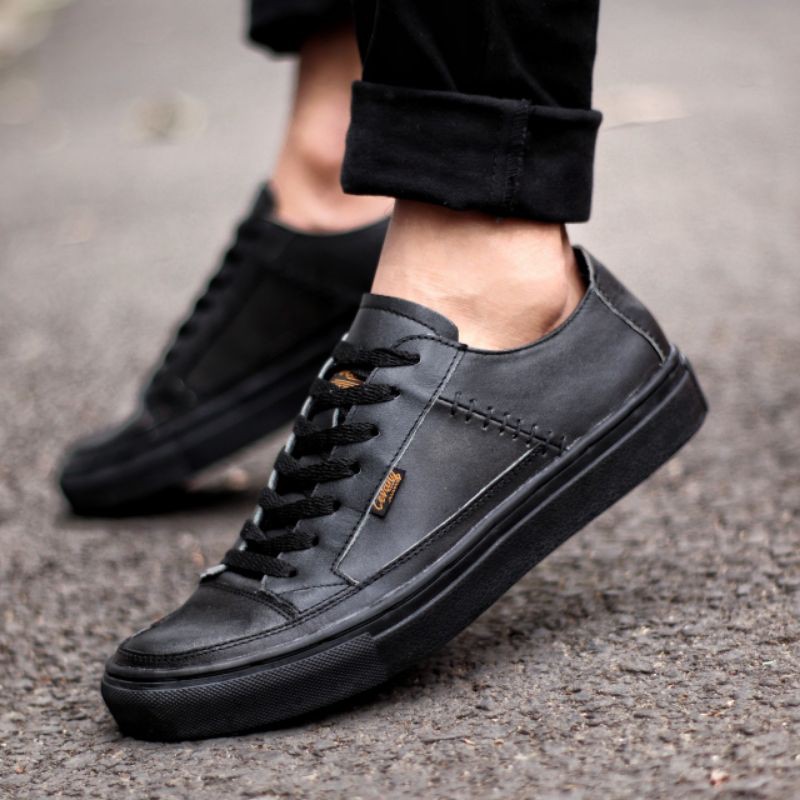 DANTE BLACK DOFF - Sepatu Sneakers Pria Kulit Asli Original 38 39 40 41 42 43 44