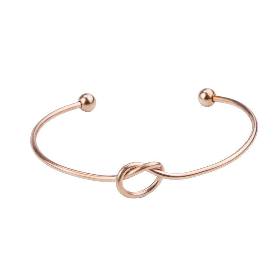 Titanium Diikat Gelang Emas 2mm Gelang Simpul Stainless Steel Halus