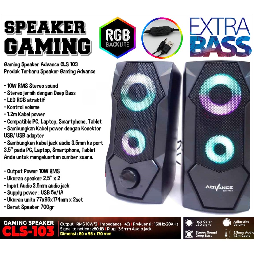 CLS 103 Speaker Laptop / Speaker Komputer / Speaker Gaming, Laptop/Komputer