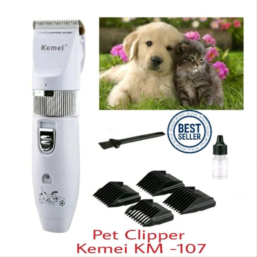 Alat Cukur Pet Clipper Kemei KM-107 Alat Mesin Cukur Bulu Kucing Anjing  Hewan peliharaan anda