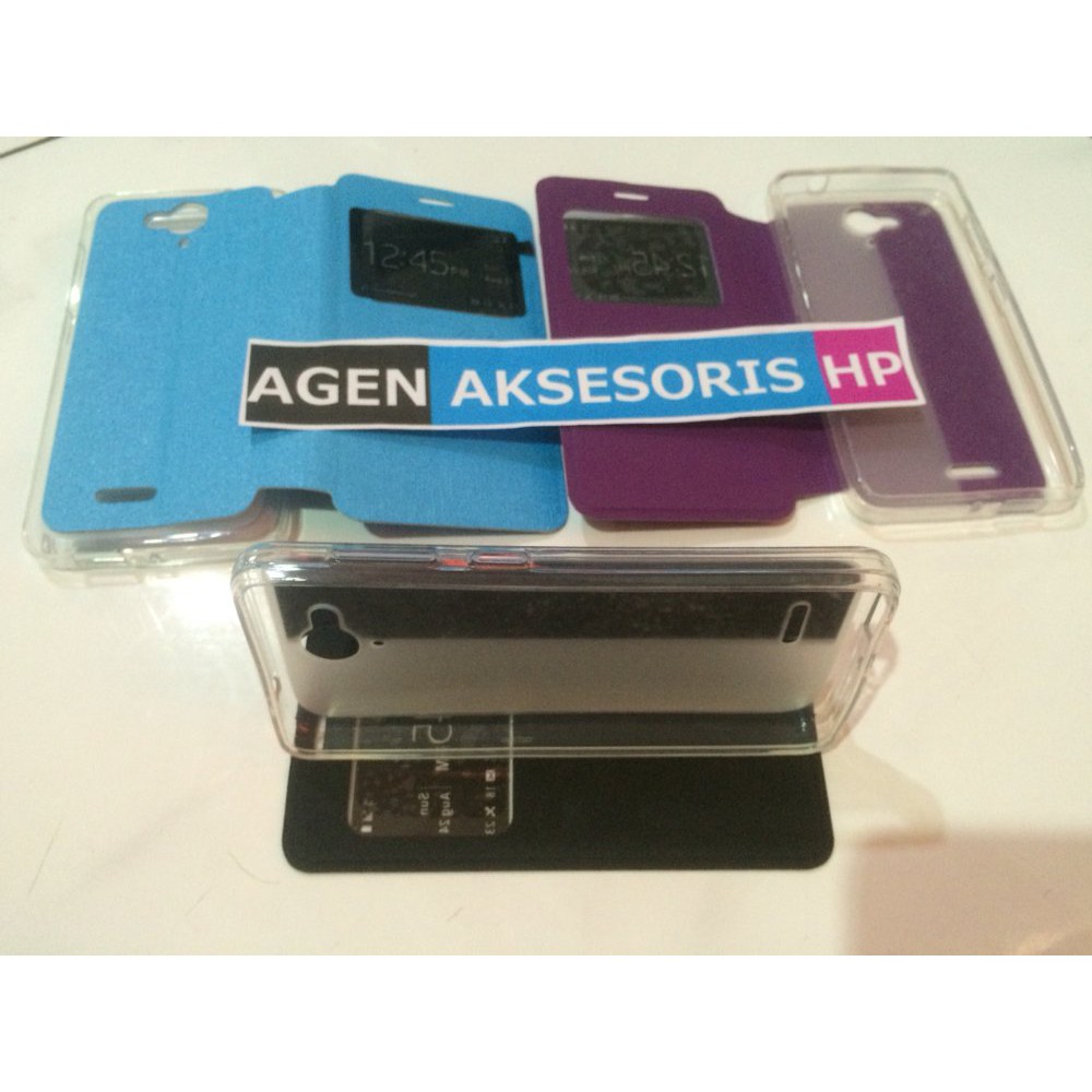 Flip Cober Andromax E2+ Smartfren 4G E2 Plus Leather Case / Sarung HP