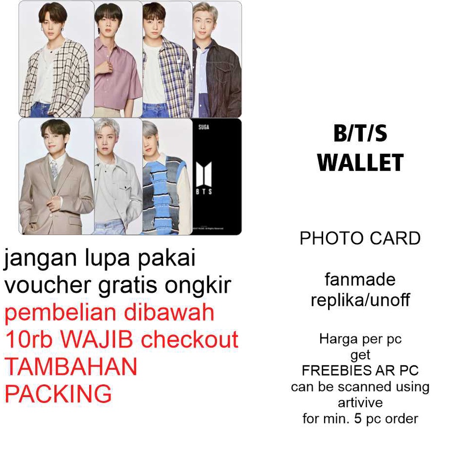 photocard bts Bangtan versi untuk dompet