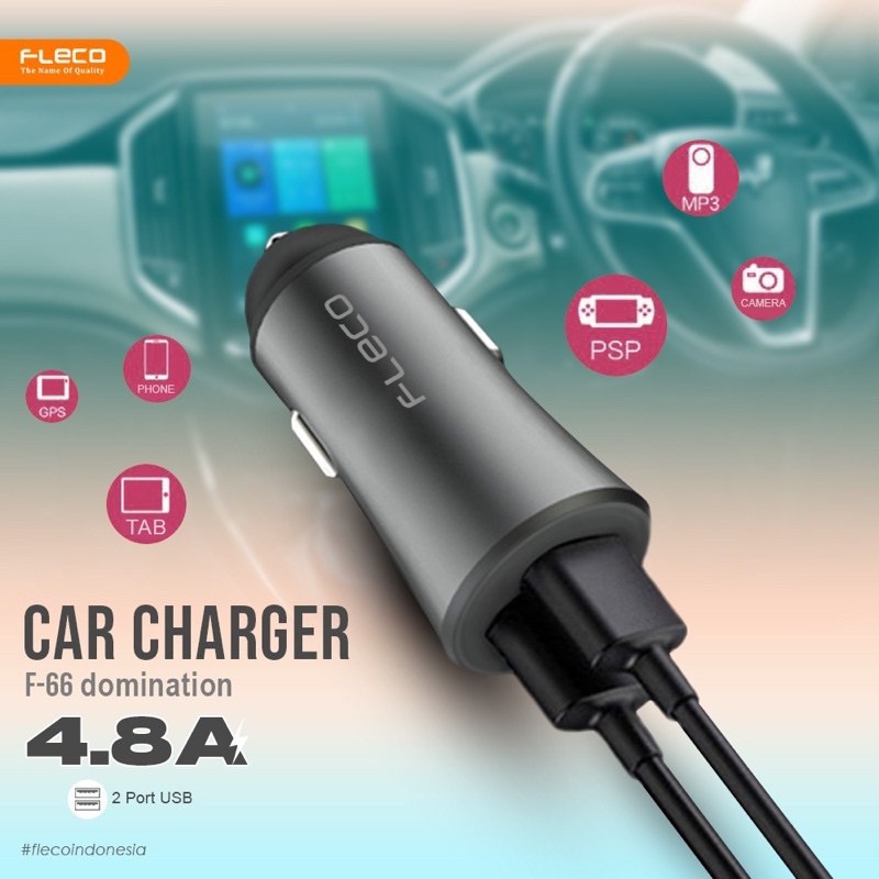 PROMO SABER MOBIL FLECO F66 DOMINATOR CAR CHARGER 2USB