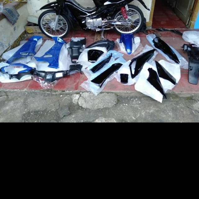 full body supra x 125d 2005 2006 biru hitam terlaris