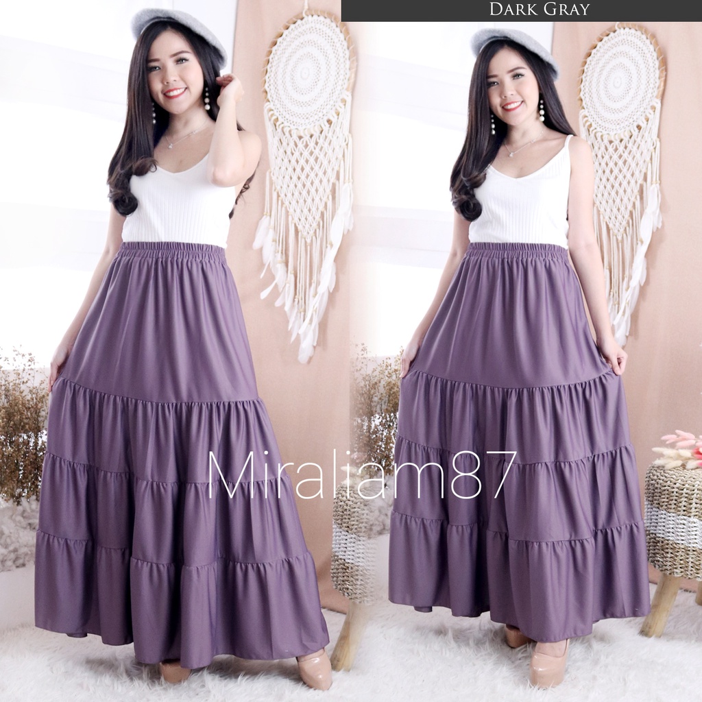 MAXI SKIRT Rok panjang Kerutan Susun 4 Rok muslim/Mayung/Payung/jumbo Bawahan Ibu hamil Terbaru Termurah Terlaris