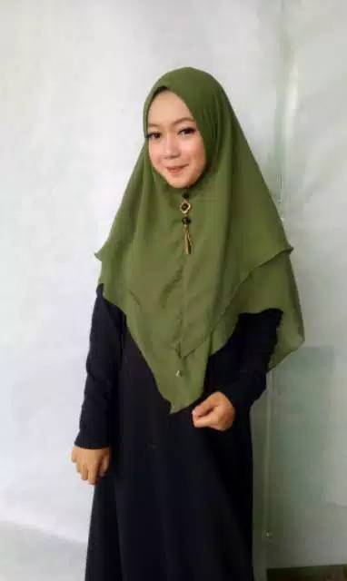 khimar ceruty babydoll 2 layer NON pet Aisyah nonpad polos