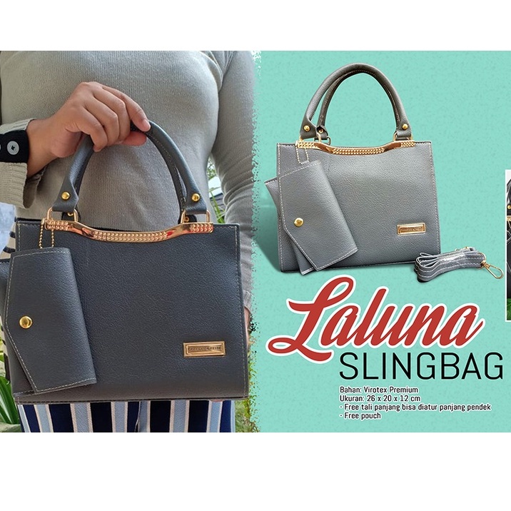 Tas Selempang Wanita Laluna Beigel Handbag Tote Bag Laluna ET15