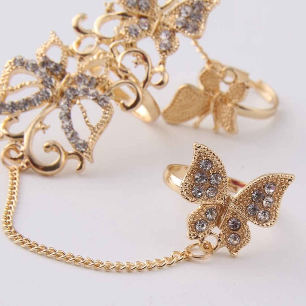 Cincin sambung Kupu Kupu Bisa Disesuaikan Butterfly Ring Adjustable