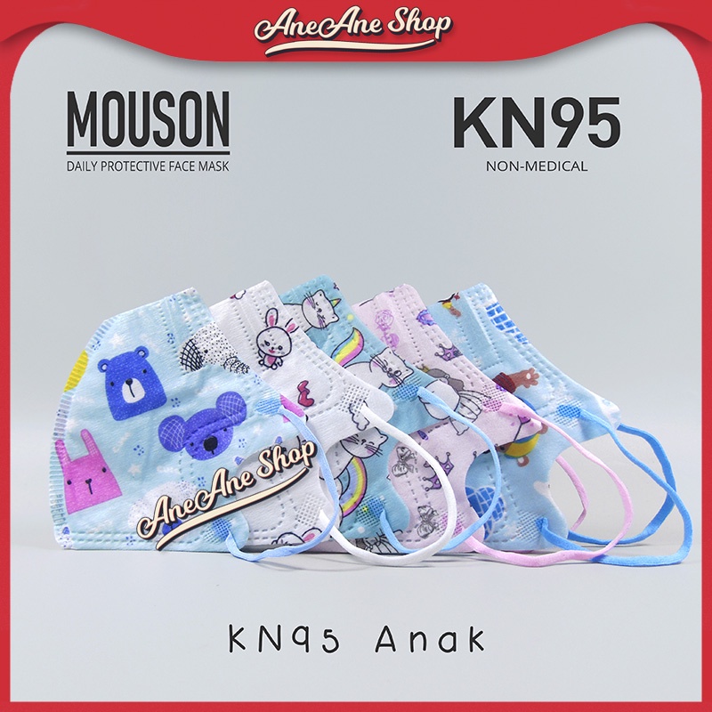 Masker Mouson KN95 Anak 5ply Masker Non Medis 5 Ply Sekali Pakai