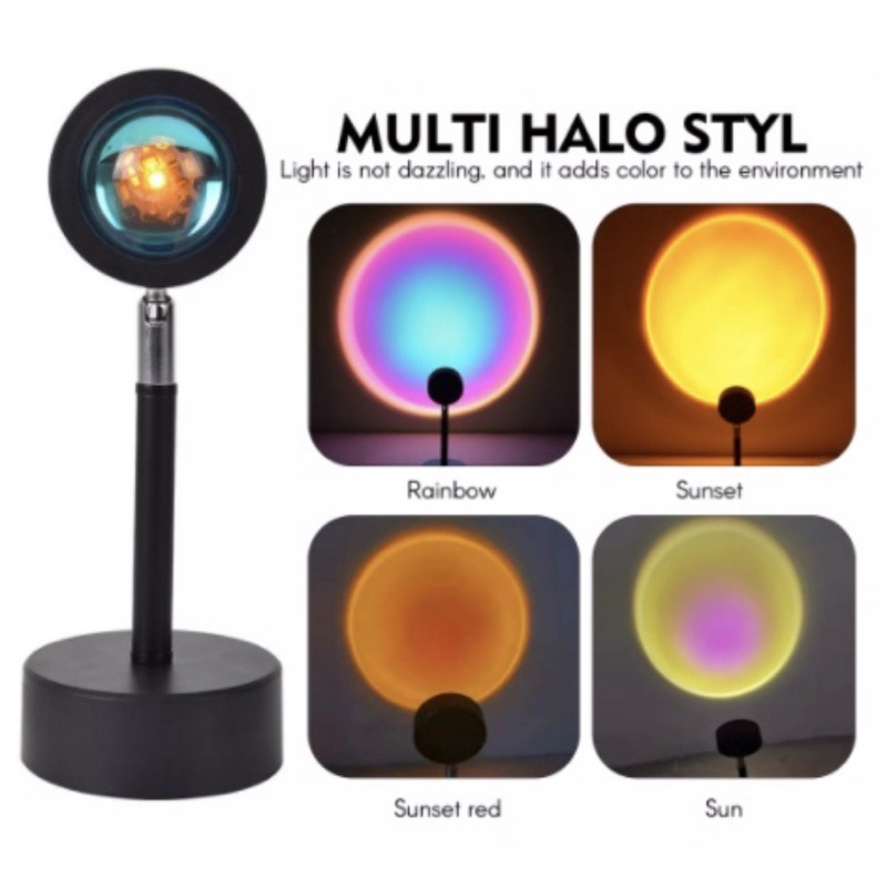 Lampu Sunset Proyektor Original Lamp LED Tiktok Tik Tok Matahari Terbenam Asli Ori Terang Viral