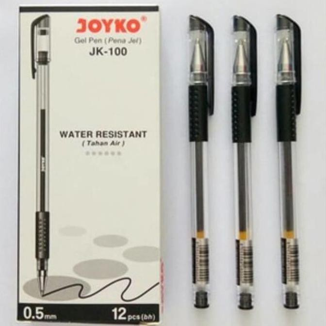 

Gel Pen / Pulpen / Pena Joyko JK-100 / 0.5 mm / 1 BOX 12 PCS - Hitam AP145