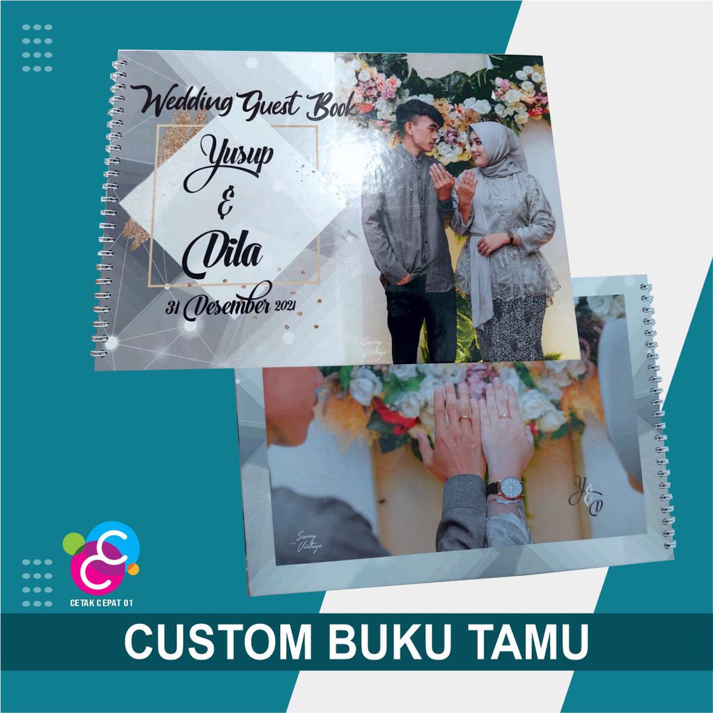 

Custom Buku Tamu Hardcover, Wedding Guest Book Custom