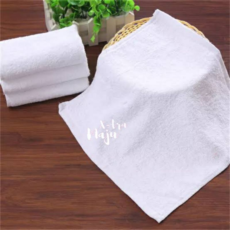 Handuk Muka | Handuk Wajah | Face Towel White Cotton - SAPUTANGAN HANDUK PUTIH