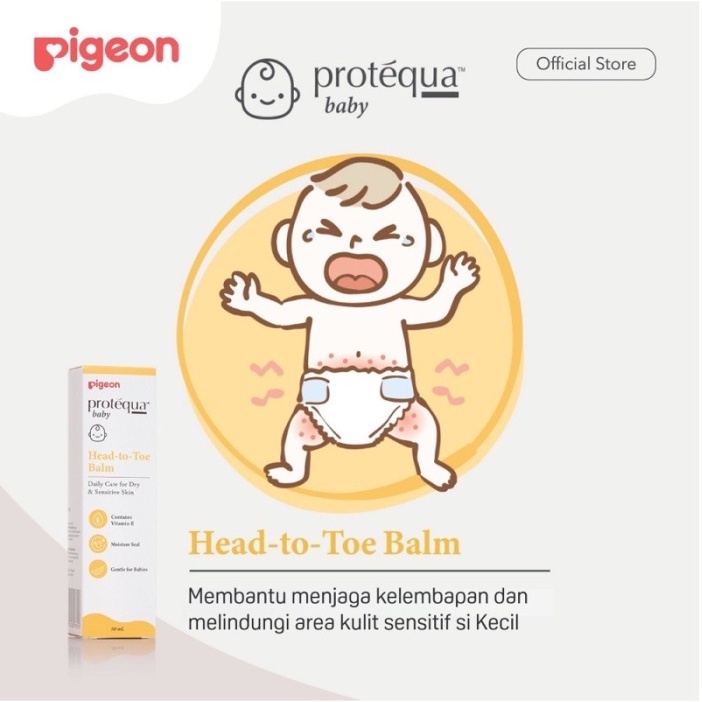 Krim Pelembab Kulit Kering &amp; Sensitif Pigeon Protequa Head To Toe Balm 50ml