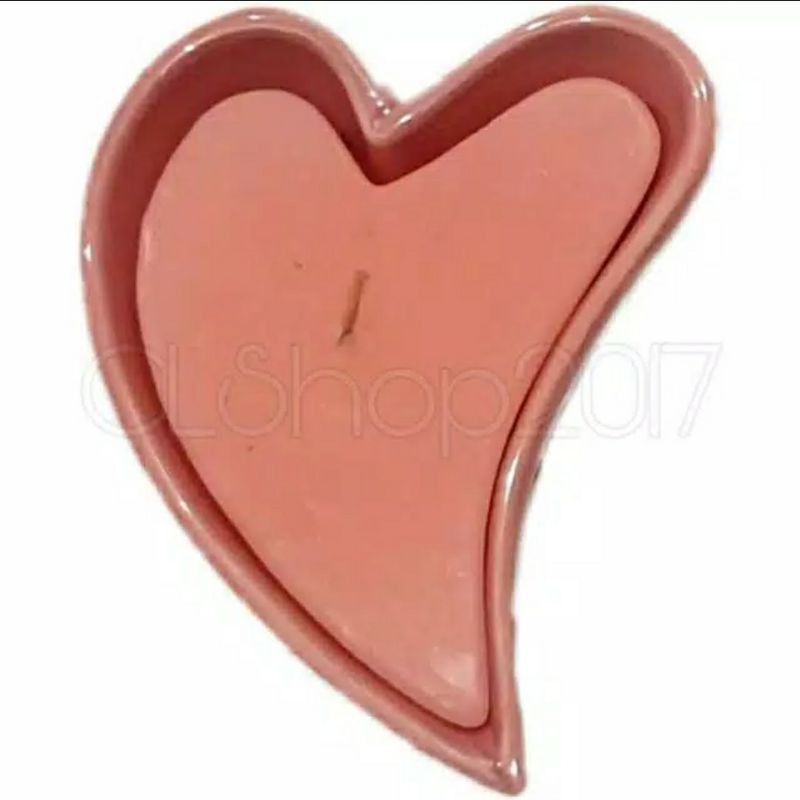 PINK HEART-SHAPED CANDLE HOLDER