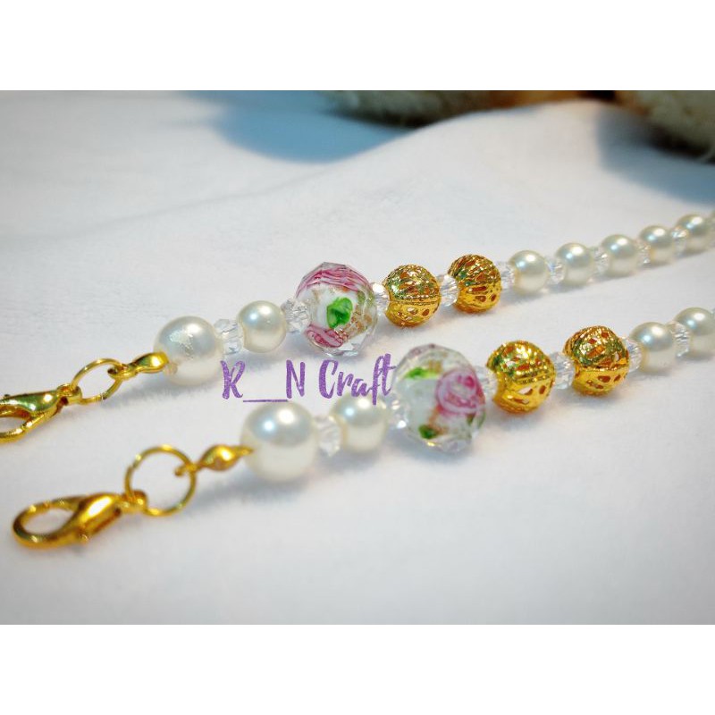 Premium Strap masker mutiara / Kalung masker mutiara/ Tali Masker mutiara /Strep Mask