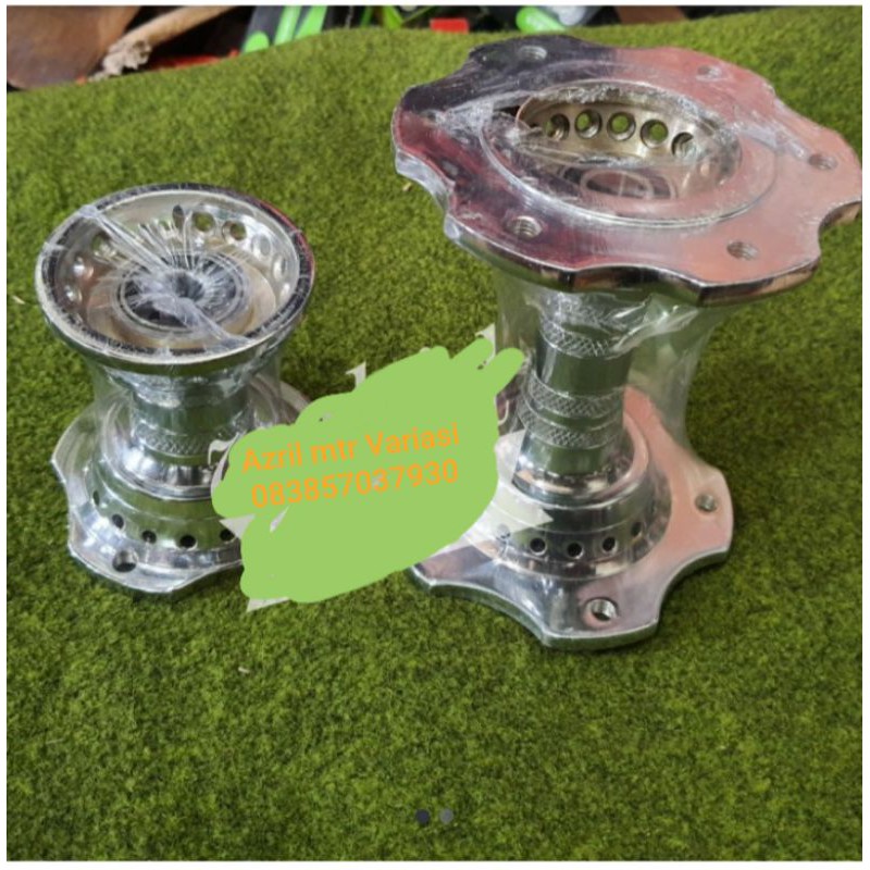 Tromol Becak Depan Belakang Besi Chrome Satria Fu,Vixion New Tanpa Sambungan Motif Bubut Cnc