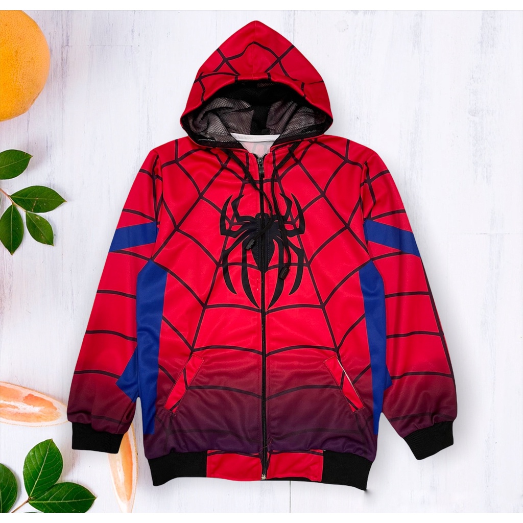 Jaket anak printing bahan lotto elpana Unisex-Spiderman