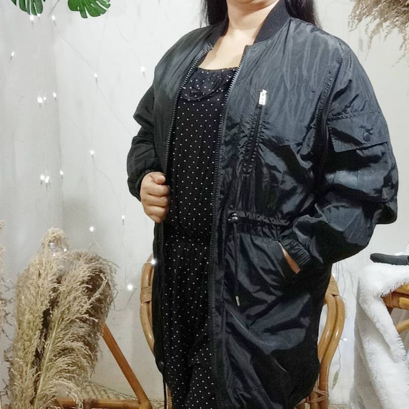 JAKET PARASUT PARKA BIGSIZE JUMBO WANITA PRIA UNISEX BOMBER ZIPPER XL ONESET KOREA STYLE COUPLE ANTI