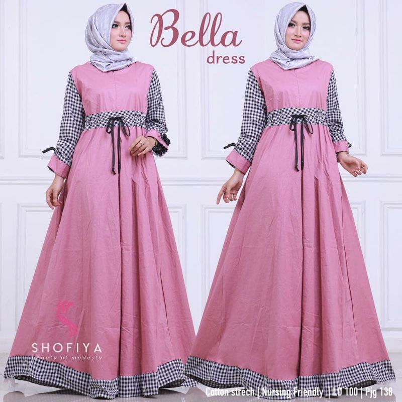 Baju gamis wanita terbaru gamis Dewasa kekinian modern 2021 wanita dress Bella maxy