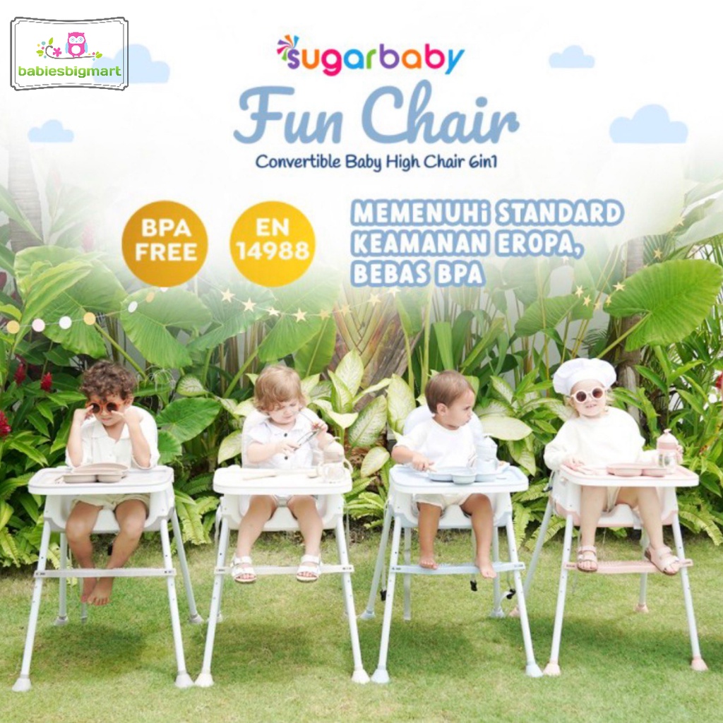 SUGAR BABY FUN CHAIR CONVERTIBLE BABY HIGH CHAIR 6IN1 / SB 925 KURSI MAKAN FUNC