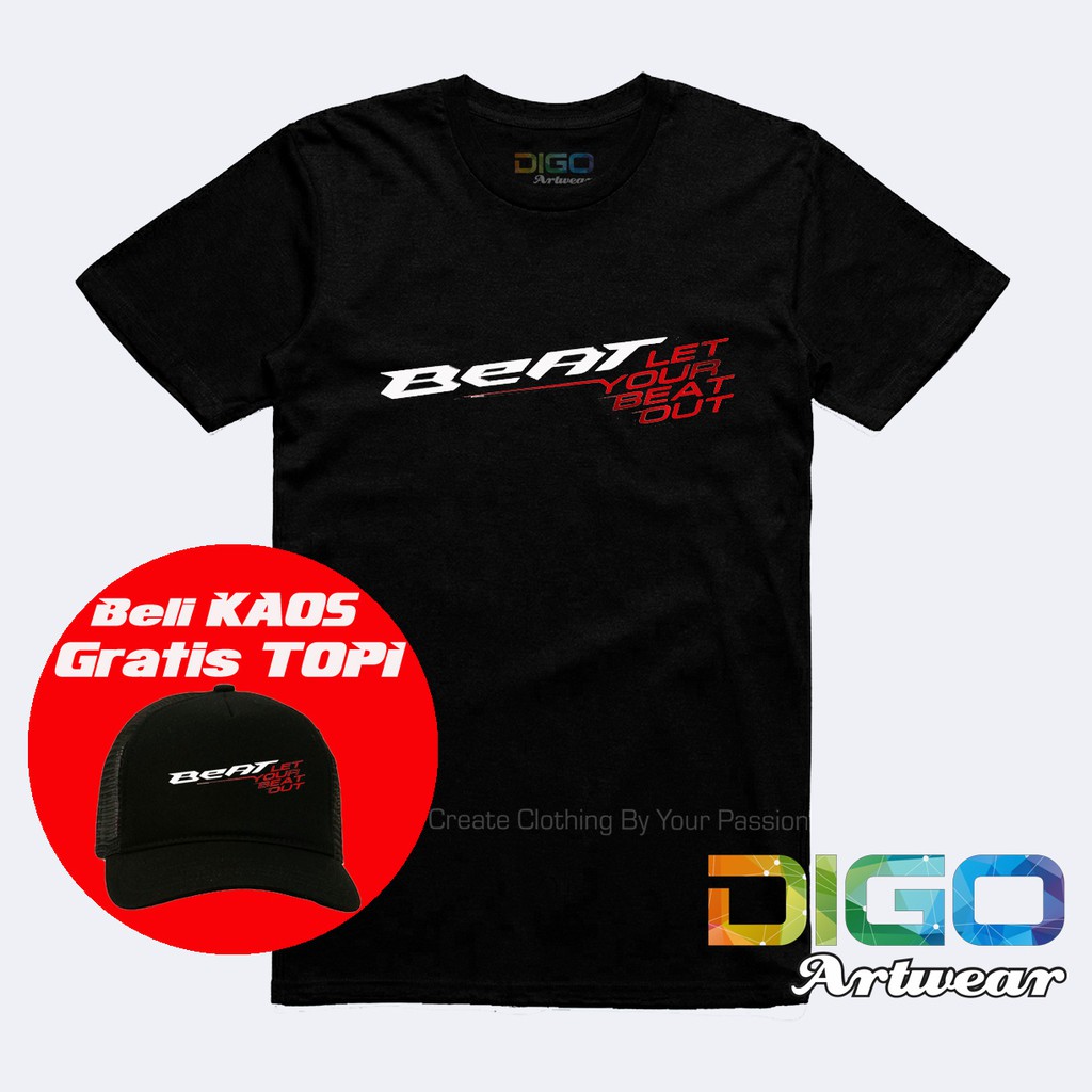 Kaos Honda Beat Bonus Topi Exclusif