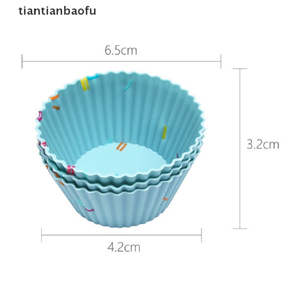 6 Pcs / set Cetakan Kue Muffin Bahan Silikon Dapat Digunakan Kembali