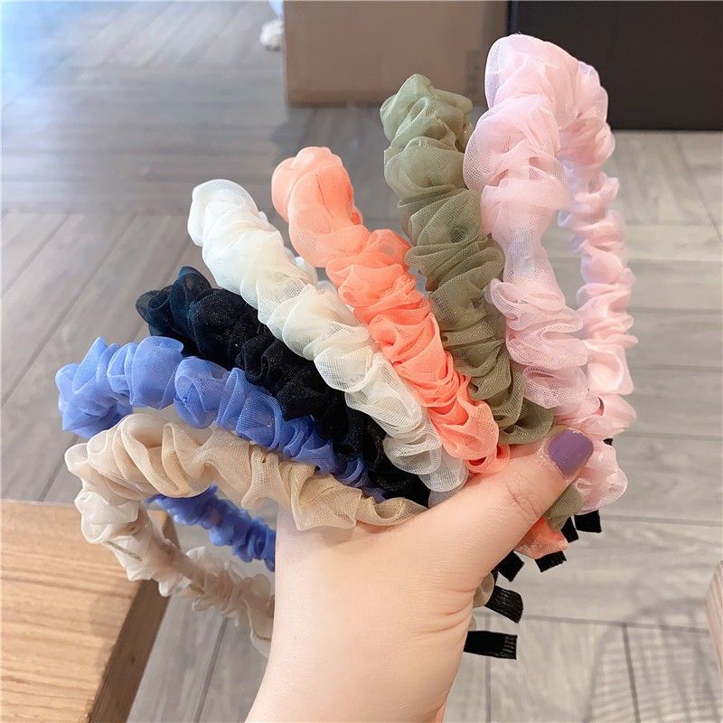 BANDO KERUT SCRUNCIE ALA KOREA MOTIF POLOS BANDO SCRUNCHIE  SIFON WARNA WARNI GAYA KOREA AKSESORIS RAMBUT BANDANA SCRUNCHIE