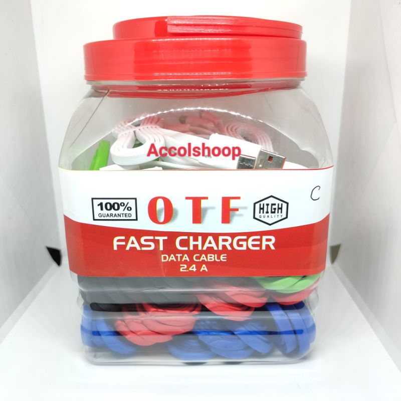 Kabel Data OTF Type C 2.1A 100Cm FAST CHARGING 1 Toples isi 50Pcs