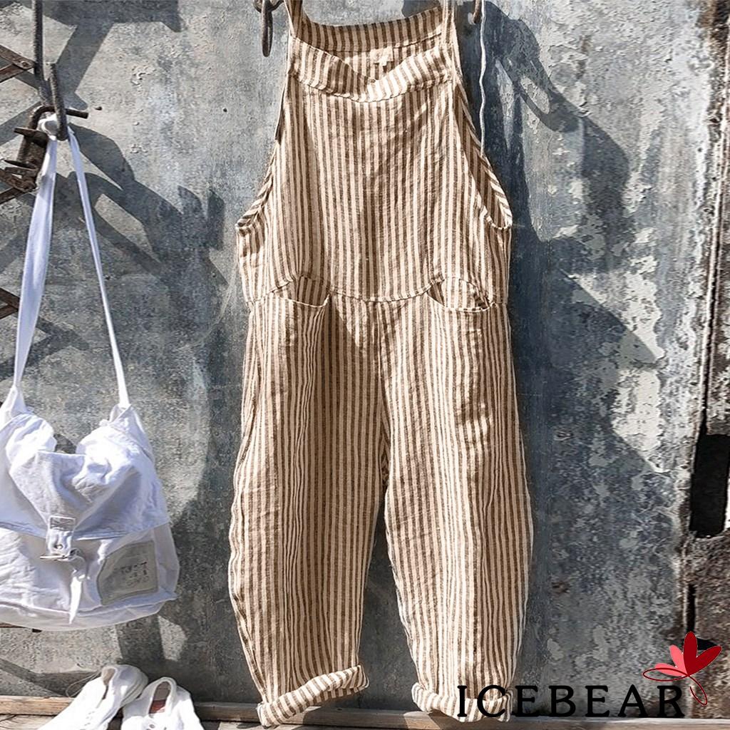 loose linen dungarees