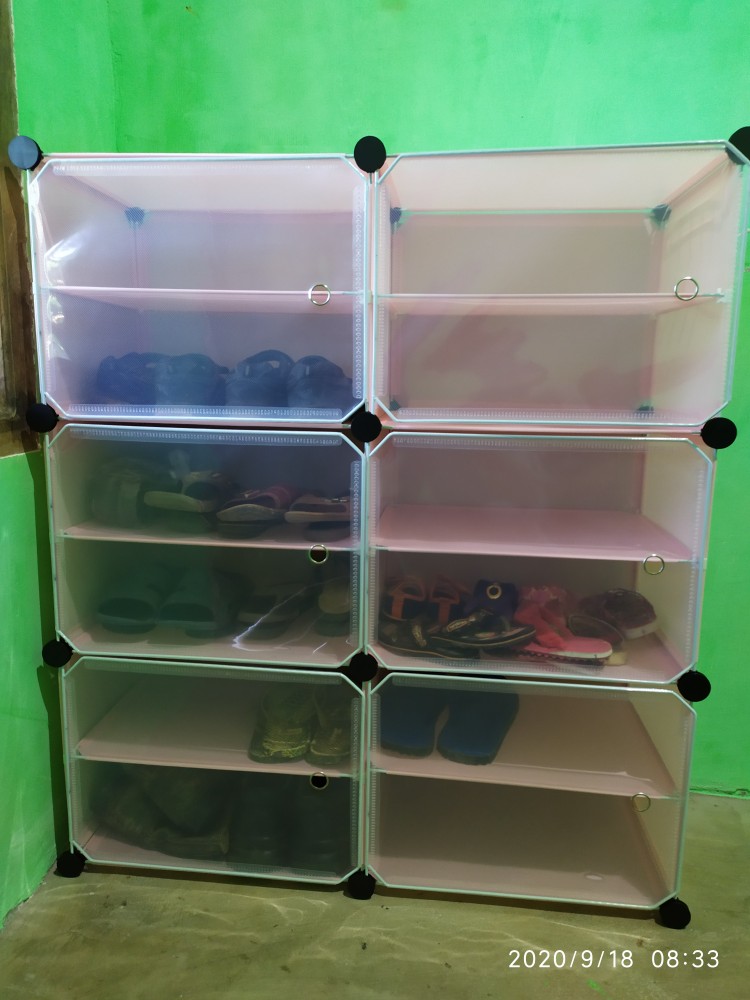 Terbaru !!! Tempat Penyimpanan Kotak Rak Sepatu 2 Susun 6 Tingkat Kotak Penyimpanan Multifungsi