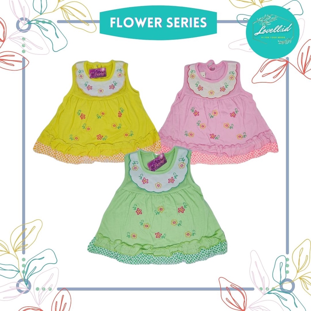 Setelan Baju Bayi / Dress Anak Perempuan Floria Flower Series