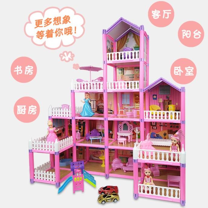 Mainan Rumah Barbie Besar Anak - Play House 4 Tingkat Lengkap Boneka Terlaris