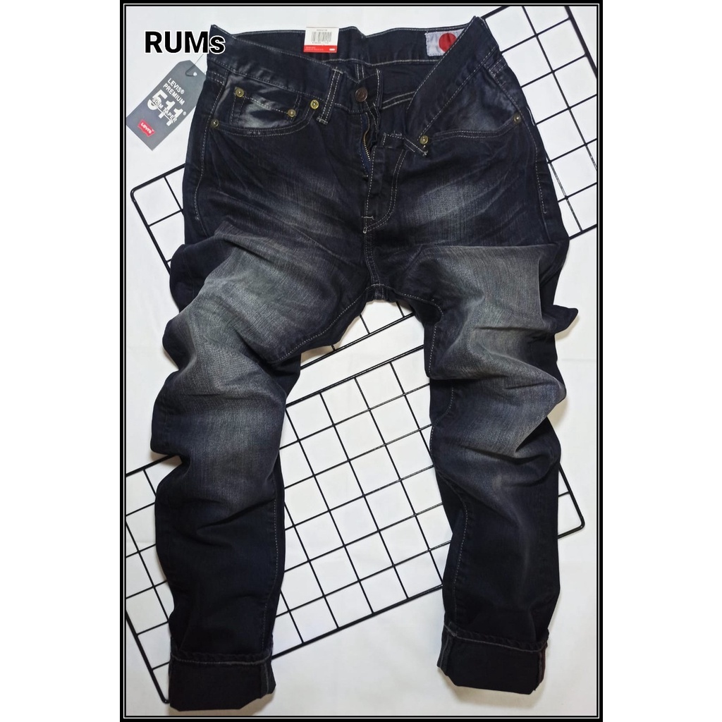 Levis 511 Celana Panjang Jeans Slim Fit Import Japan Black Wash