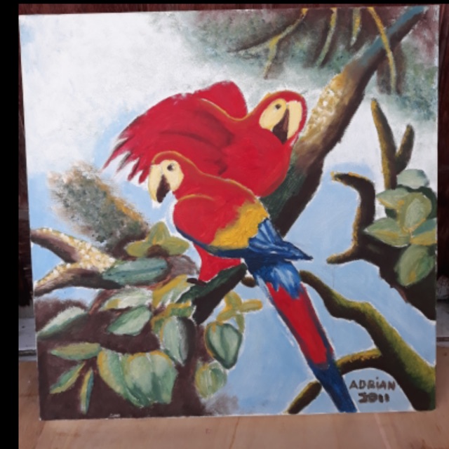 

Burung Kakaktua, cat Minyak diatas kanvas uk 50 x50 cm