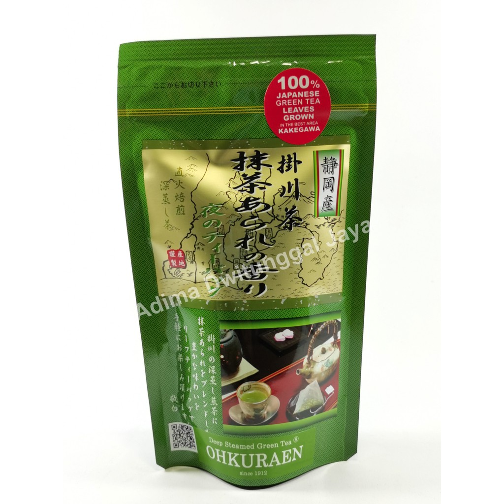 Ohkuraen Matcha Arare Genmaicha Evening Teabag 20 x 2.5 g /Teh Jepang