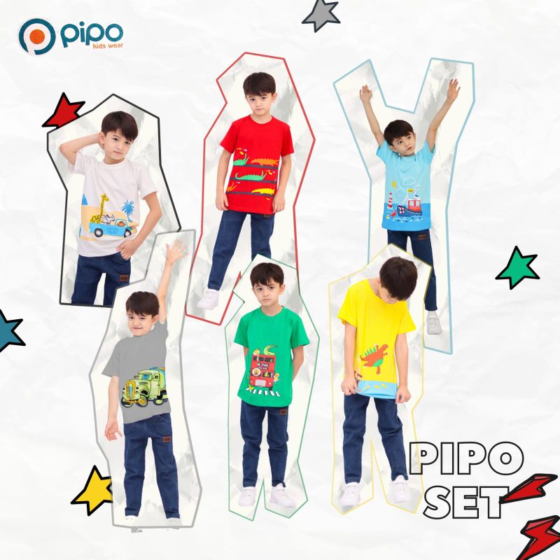 2-10T Setelan Pipo Kids Wear / Setelan Anak Cowok