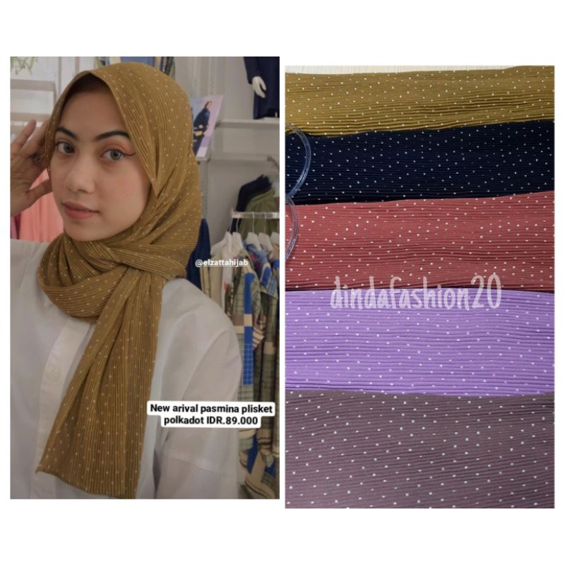 Pashmina Pleats Polka Elzatta / Pashmina Plisket Polka Elzatta
