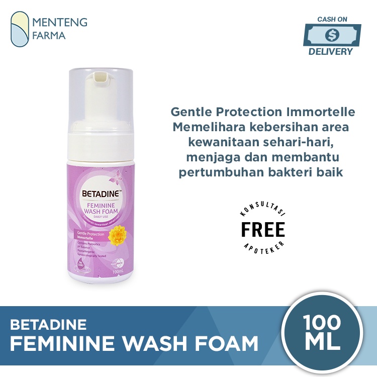 Betadine Feminine Wash Foam Gentle Protection 100 mL