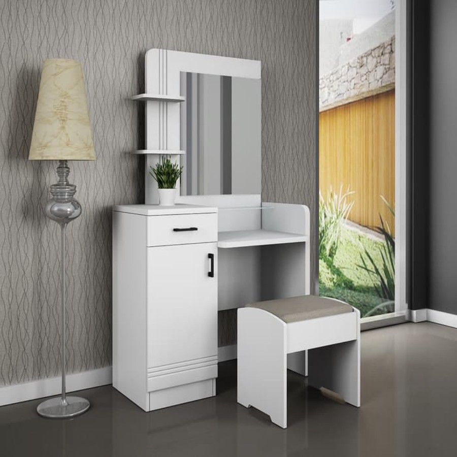 Meja rias siantano berkualitas ready glossy putih makassar promo murah