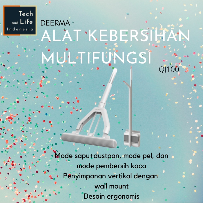 Deerma QJ100 Cleaning Broom Set Alat Pembersih Sapu Pel Multifungsi