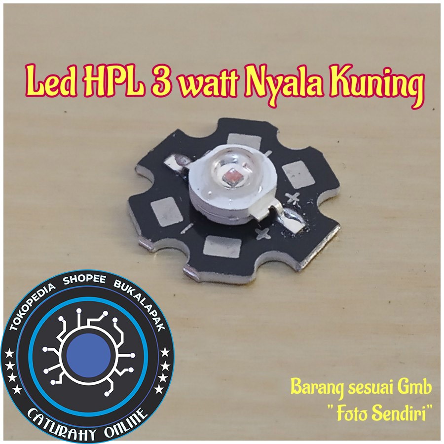 led hpl 3 watt Kuning include heatsink lampu 3 w 3w Yellow