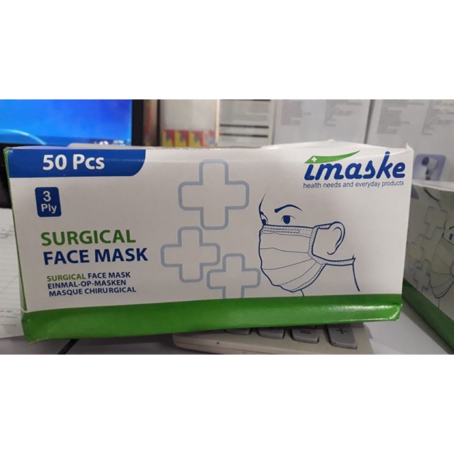 IMASKE SURGICAL FACE MASK EARLOOP 3 PLY MASKER MEDIS