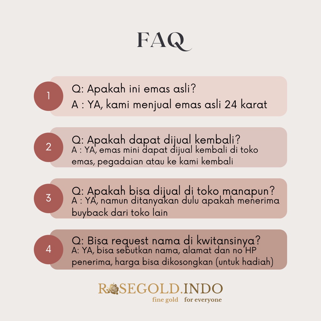 Logam Mulia Emas Mini 1g asli 24 karat untuk hadiah, investasi, giveaway, bonus kinerja karyawan