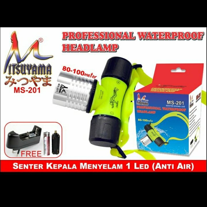senter kepala menyelam/diving mitsuyama ms-201 original