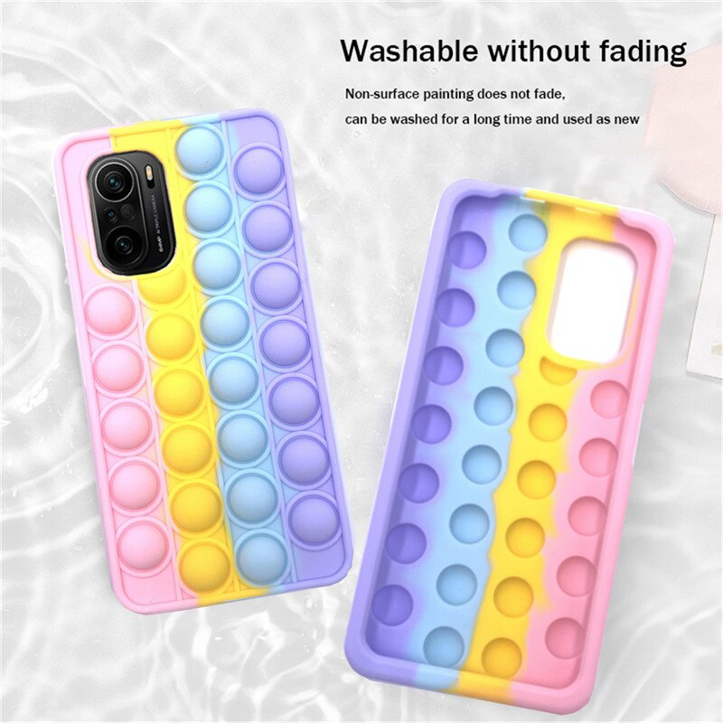 Reliver Stress Pop Fidget Toys Push It Bubble Case for Huawei Nova 5T 7SE Nova 7 Nova3i Y9S Y9 Prime 2019 P30 P40 Pro Mate 30 Antistress Game Cover Adult Kids