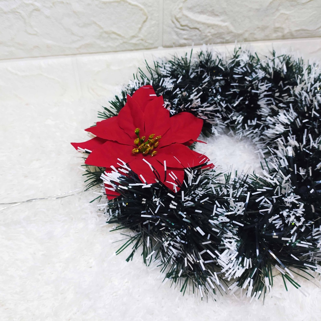 ( D 20 cm) Lingkaran Natal Kastuba Polos -Wreath Hiasan Dekorasi Natal