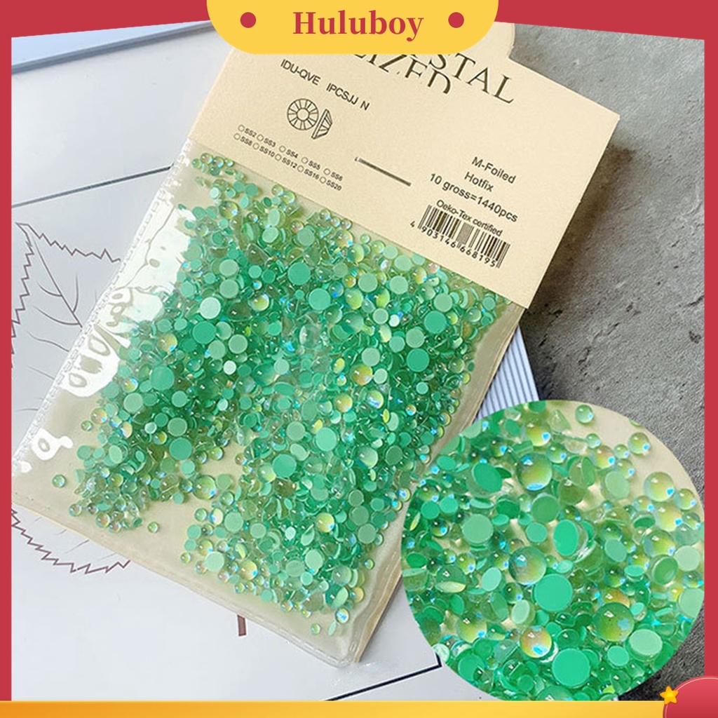Huluboy Huluboy♡ 1440pcs / Kantong Manik-Manik Glitter Berlian Imitasi Untuk Dekorasi Nail Art