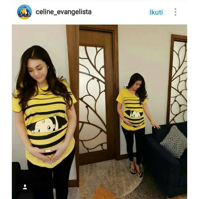  Baju  Hamil  Unik Atasan BP1 Fresh Yellow Kuning Momoty  