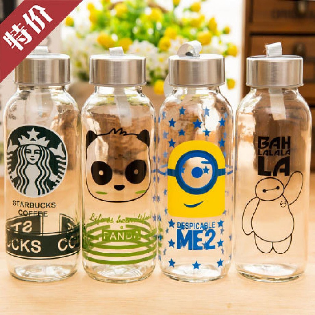 botol minum tumbler Portable Sports Glass Water Bottles 300ml / Botol Minum